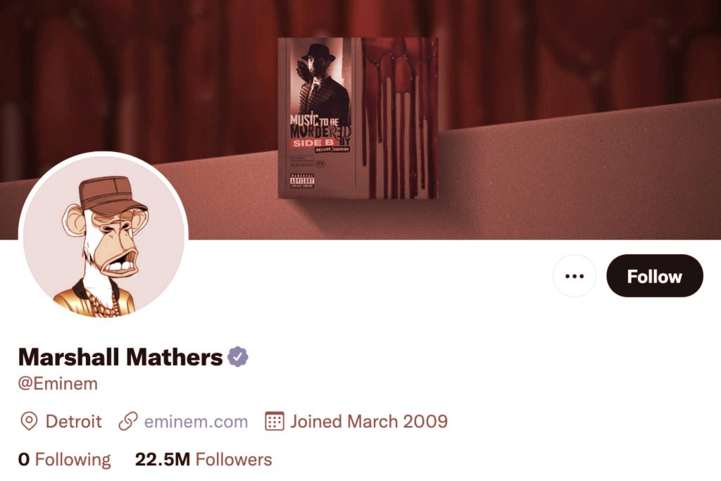 Eminem's Twitter profile